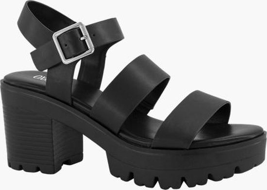 oxmox Zwarte chunky sandalette - Maat 38