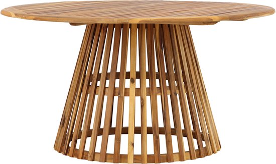 Foto: Nest outdoor tobias tuintafel naturel acaciahout rond terras buitentafel houten tafel behandeld met olie 6 tot 7 personen 150 cm