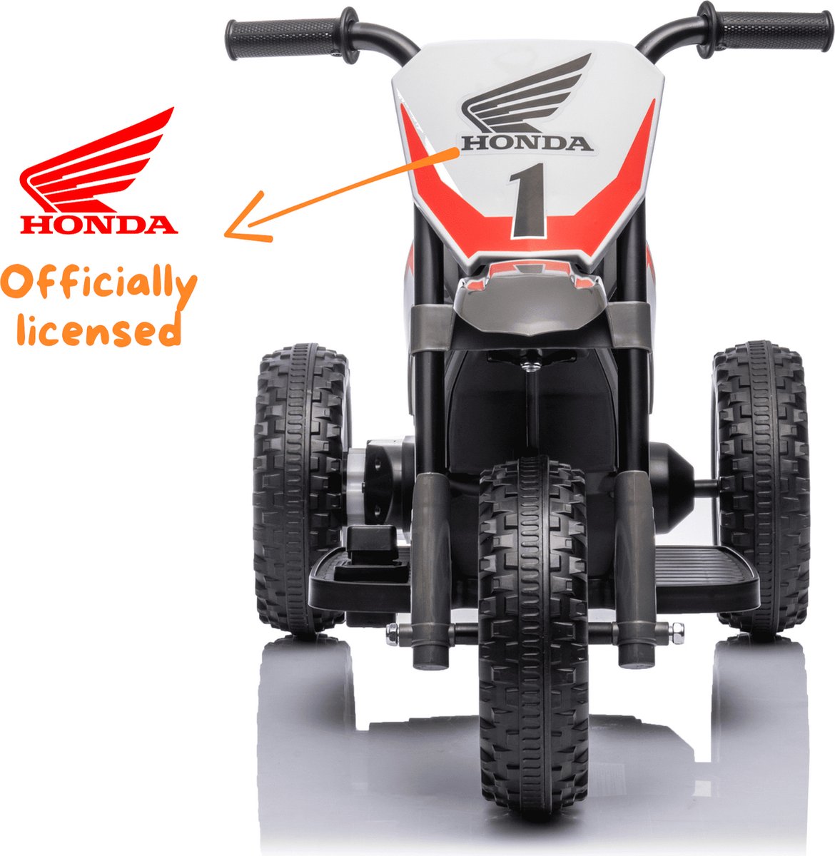 Honda CRF450 Elektrische Kindermotor 1 tot 3 jaar – Officieel Gelicentieerde Crossmotor met 3 Wielen voor Extra Stabiliteit – Li-ion Kindermotor met Claxon & Automatische Rem – Grijs — afbeelding 5