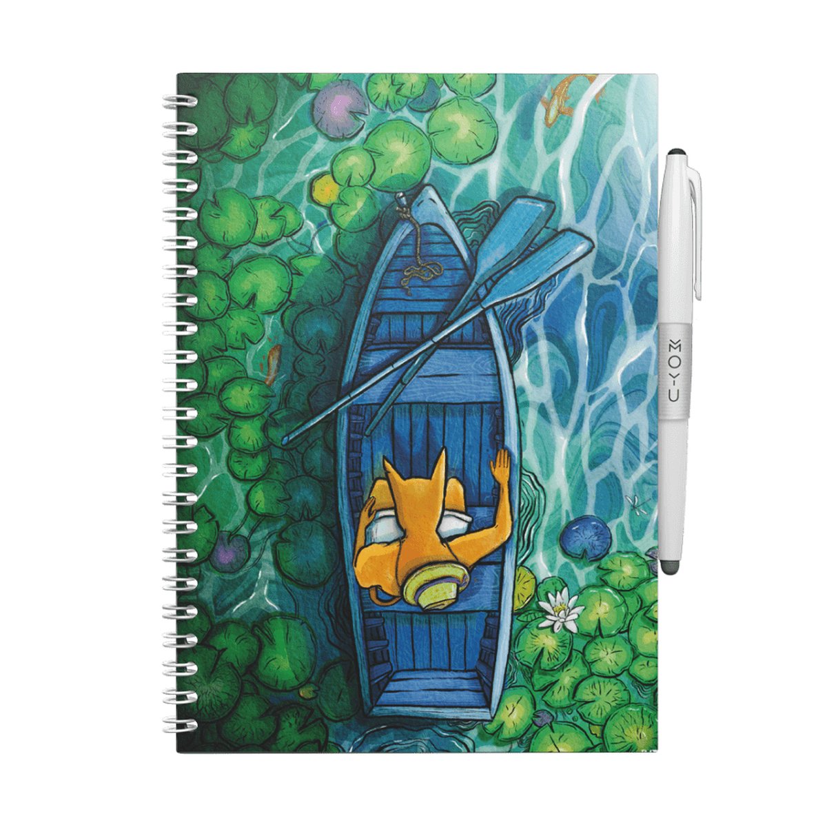 MOYU - Inner Thoughts Notebook - Uitwisbaar Notitieboek - Multifunctionele pagina’s - Inclusief uitwisbare pen, houder en wisdoekje