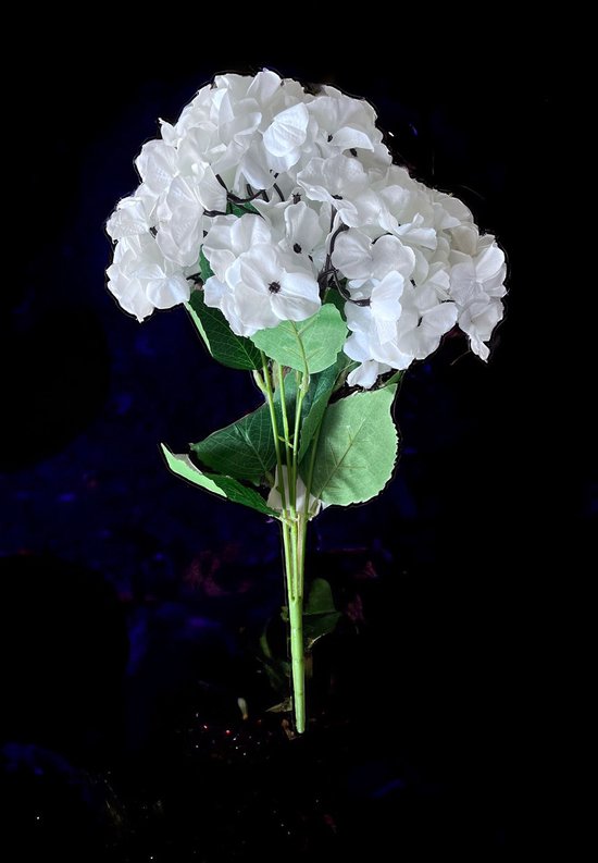 Kunstbloemen Hortensia wit 48 cm