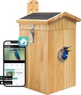 Vogelhuisje met Camera en Audio - Vogelhuisjes Hangend - Hout - Nestkastje - Dubbel zonnepaneel