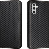 Luxe BookCover Hoes Etui voor Samsung Galaxy A55 - Zwart-Carbon