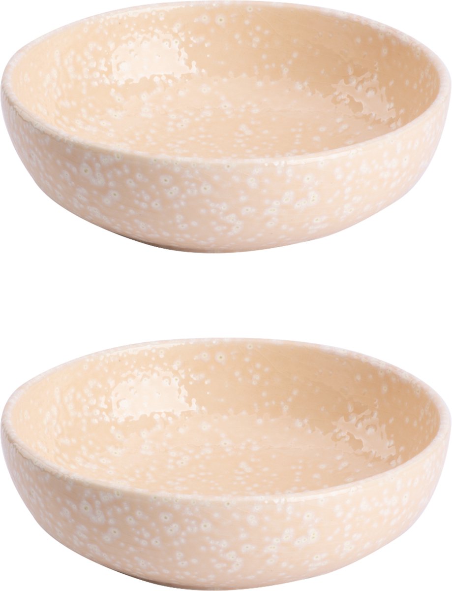 Colori Del Sud - Cazorla - Schaal - 2 stuks - ø 18 cm - Roze - Aardewerk - Bordenset