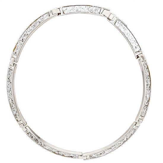 Behave Klassieke ketting met zilver-kleur glitter inleg 38 cm