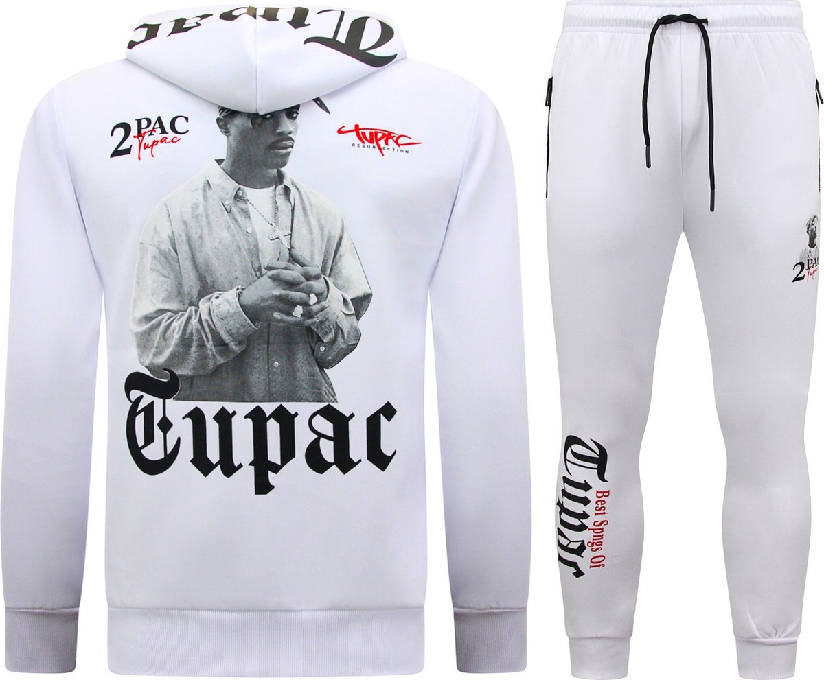 Joggingpakken Heren Tupac - Trainingspakken 2Pac- Huispakken - 10997 - Wit