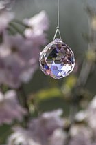 Raamkristal Ball 30mm "Roze" Silvercrystal (Feng Shui kristal, Raamhanger, Sun Catcher, Regenboogkristal)