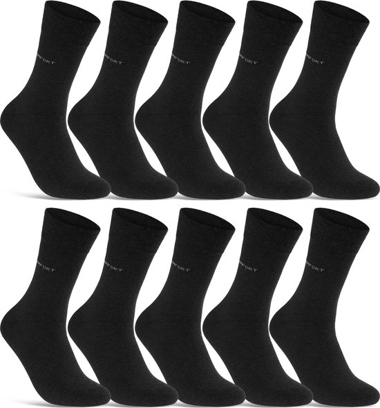 12 paar | zwarte diabetes sokken | zonder knellende boord