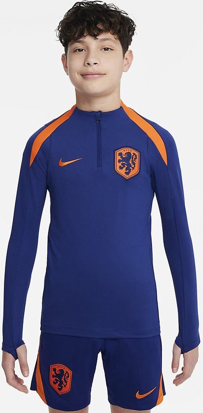 Nike Nederland 24/25 Strike Dri-FIT Voetbaltrainingstop Kids Deep Royal Blue