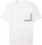 Tom Tailor T-shirt T Shirt Met Borstzak 1041791xx10 20000 Mannen Maat - L
