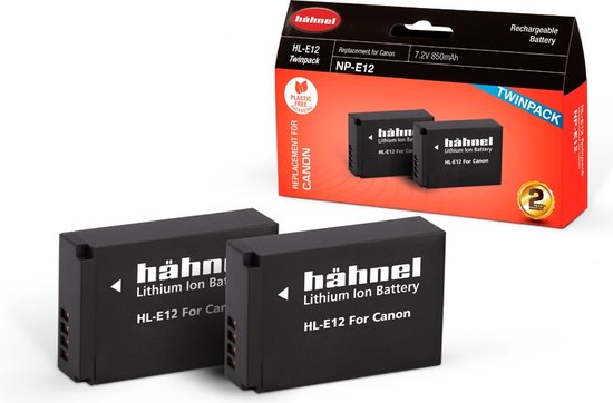 Pickle Power LP-E12 Batterij & Dubbele Lader, 7.4V 1080mAh voor Canon EOS M100, SX70 HS, Rebel