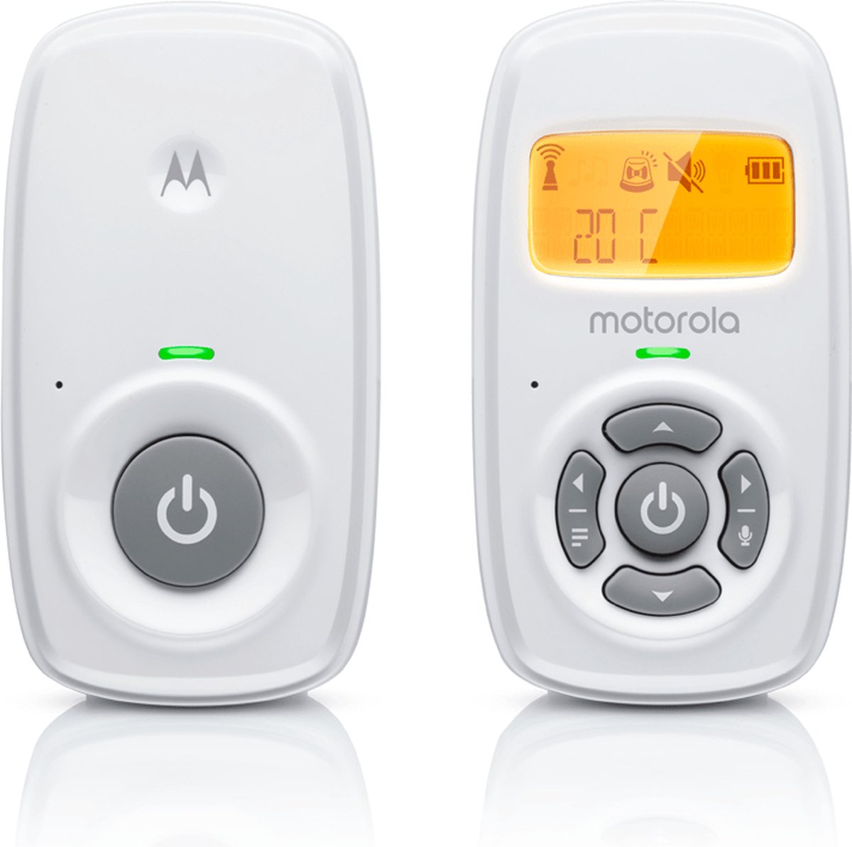 Motorola Nursery Babyfoon AM24 -  Audio - Hoog Gevoelige Microfoon - DECT Technologie -  tot 300 Meter - Twee-Weg Communicatie - Wit