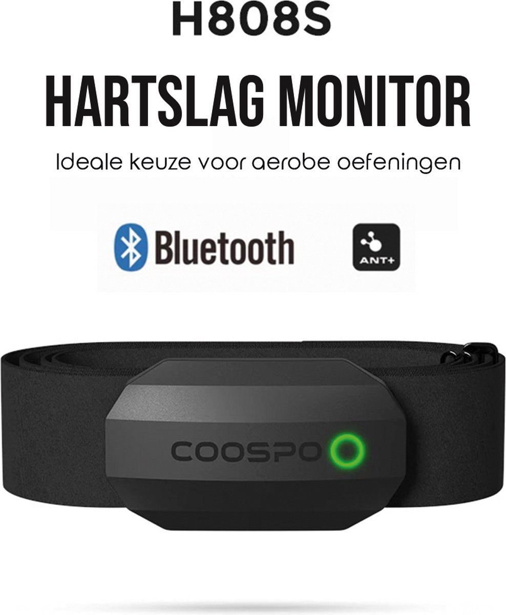 COOSPO H808S Hartslagmeter - Hartslagband - Borstband - Hardlopen - Hartslagsensor - Sport - Heart rate monitor - Hartslag - Zwart