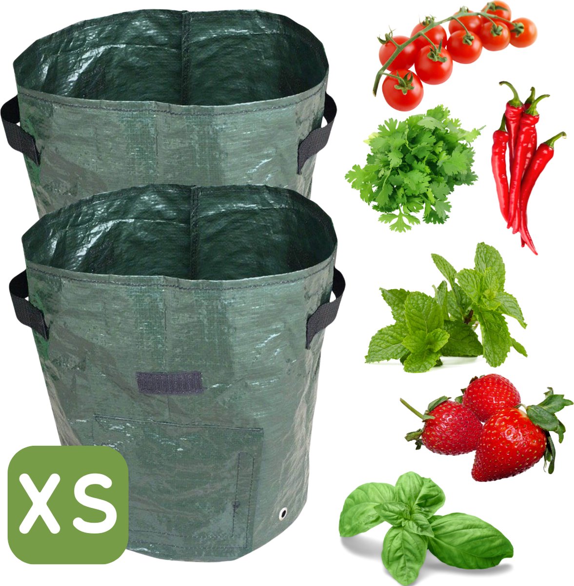 2x Kweekzak XS - Growbag voor kruiden, planten, groente etc. - Tuinzak/Groeizak - Extra Small 15x18CM