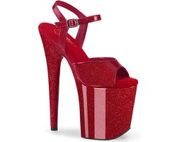 Pleaser - FLAMINGO809GP Sandaal met enkelband, Paaldans schoenen - US 13 - 44 Shoes - Bordeaux rood