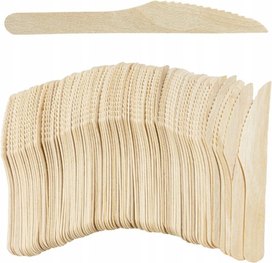 400 x stuks x Houten wegwerp bestek set bio/eco/milieubewust - 100 Vorken/ 100 messen/100 borden + 100 bio servetten rood 33x33cm