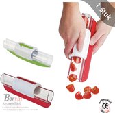Borvat® Fruitsnijder - Tomatensnijder - Druivensnijder - Keuken Tool - Salade Snijder -Kleur: Rood
