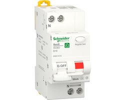 Resi9 - Aardlekautomaat - 1P+N - 16A - B-Karakteristiek - 6000A - 30mA - Type A