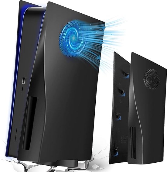 PS5 faceplate – Cooling – Zwart - PS5 Accessoires - Merkloos