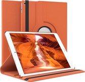 Revolving iPad 2017 Case - iPad 5 (9.7 inch)) Case Oranje - Cover for Apple iPad 5th Generation (9.7 inch) - Eco- Cuir - Protection intégrale jusqu'à 2 mètres