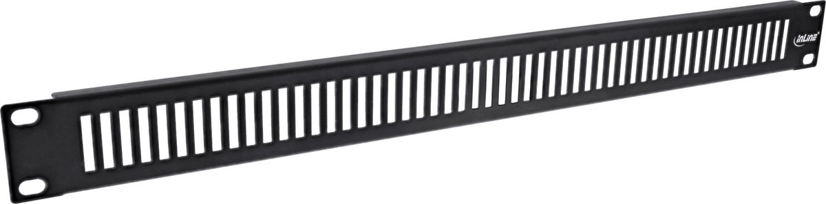 19 inch ventilatiepaneel | verticale sleuven | 2U | zwart