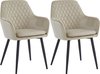 Colenis® - Chaise de salle à manger Laura - Set de 2 - Beige - Velours - Design
