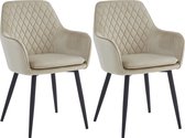 Colenis® - Chaise de salle à manger Laura - Set de 2 - Beige - Velours - Design