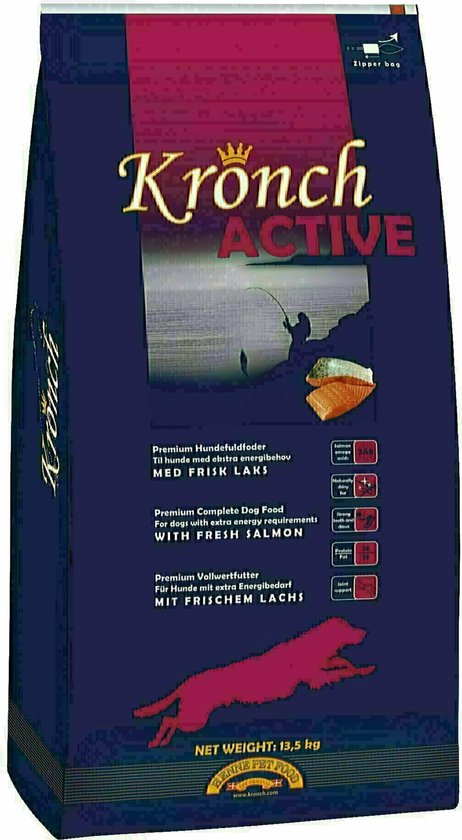 Kronch Active Premium Hondenvoer Adult - 13.5 kg High Energy - hersluitbare verpakking