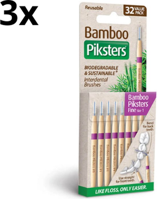 Set van 11 Bamboe Dubbelpuntige Breinaalden