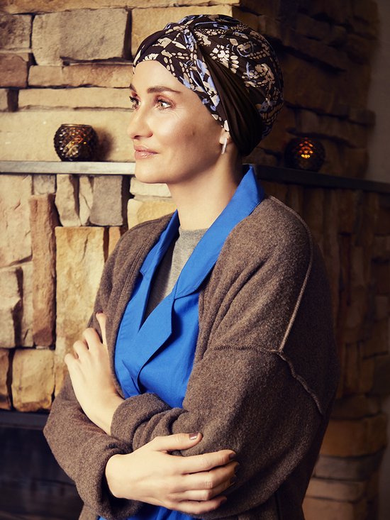 Christine Headwear - Shakti Turban - Imprimé - Bamboo - Autumn Blues - Chemo Hat / Écharpe