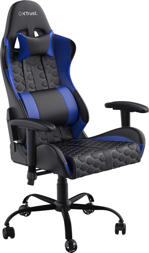 Foto: Trust gxt 708 resto gaming stoel bureaustoel blauw