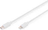 DIGITUS USB-C on Lightning connection cable 1m - MFI certified - Power Delivery 2.0 compatible - white