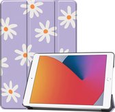 Étui pour tablette iMoshion Convient pour iPad 9 (2021) 9e génération / iPad 7 (2019) 10,2 pouces / iPad 8 (2020) 10,2 pouces - Bookcase à trois volets iMoshion Design - Multicolore / Distance des fleurs