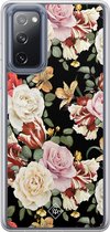 Casimoda® hoesje - Geschikt voor Samsung Galaxy S20 FE - Bloemen flowerpower - 2-in-1 case - Schokbestendig - Bloemen - Verhoogde randen - Multi, Transparant