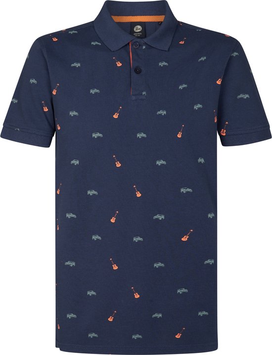 Petrol Industries - Heren All-over Print Polo Celestia - Blauw - Maat S