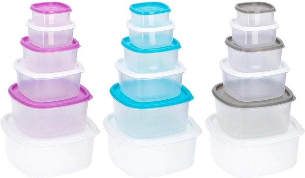 5x Lunchboxen in verschillende maten - Diverse kleuren