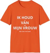 EK MERCH - Ik Houd van Mijn Vrouw - MAAT M (Maat S-2XL beschikbaar) - EK Voetbal 2024 - T shirts - Unisex T-shirt - Oranje shirts - Support Nederland met dit Voetbal shirt