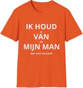 EK MERCH - Ik Houd van Mijn Man - MAAT L (Maat S-2XL beschikbaar) - EK Voetbal 2024 - T shirts - Unisex T-shirt - Oranje shirts - Support Nederland met dit Voetbal shirt