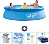 Intex Rond Opblaasbaar Easy Set Zwembad - 305 x 76 cm - Blauw - Inclusief Pomp Filters - Testrips - Solarzeil