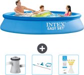 Intex Rond Opblaasbaar Easy Set Zwembad - 305 x 61 cm - Blauw - Inclusief Zwembadfilterpomp - Schoonmaakset - Testrips