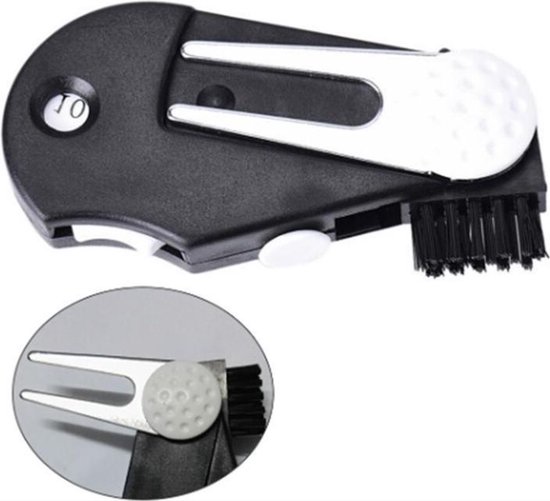 Foto:  golf pitchfork metaal accessoire marker zwart van heble 