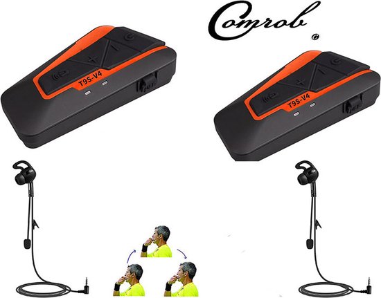 2 pièces Casque de communication Arbitre / Vélo intercom portée max 1500 mètres (4 possibles en conversation de groupe)