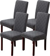 Stoelhoezen, set van 4, stretch stoelhoezen, schommelstoelen, afneembaar, wasbare stoelhoes voor eetkamer, keuken, hotel (set van 4, grijs)
