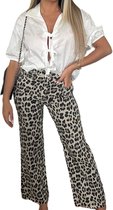 Dilena fashion Broek- jeans cotton katoen luipaard panter print