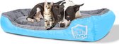 hondenbed, donzige hondenmand, wasbaar kattenbed, antislip hondenkussen, huisdierbed voor middelgrote en grote honden en katten (95 x 75 x 18 cm blauw)