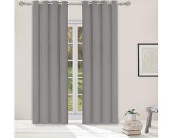 Light Guard - 1x kant-en-klaar gordijn - verduisterend - isolerend - geluiddempend - met ringen - 140x280cm - flint