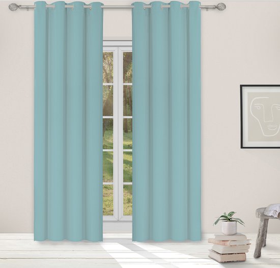 Light Guard - gordijn - kant en klaar - verduisterend - isolerend - met ringen - 140x280cm - cloud blue