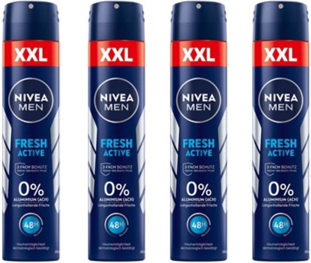 Goedkoopste Nivea Deo Spray XL - Fresh Active - 4 x 200 ml