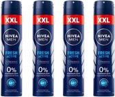 Nivea Deo Spray XL - Fresh Active - 4 x 200 ml
