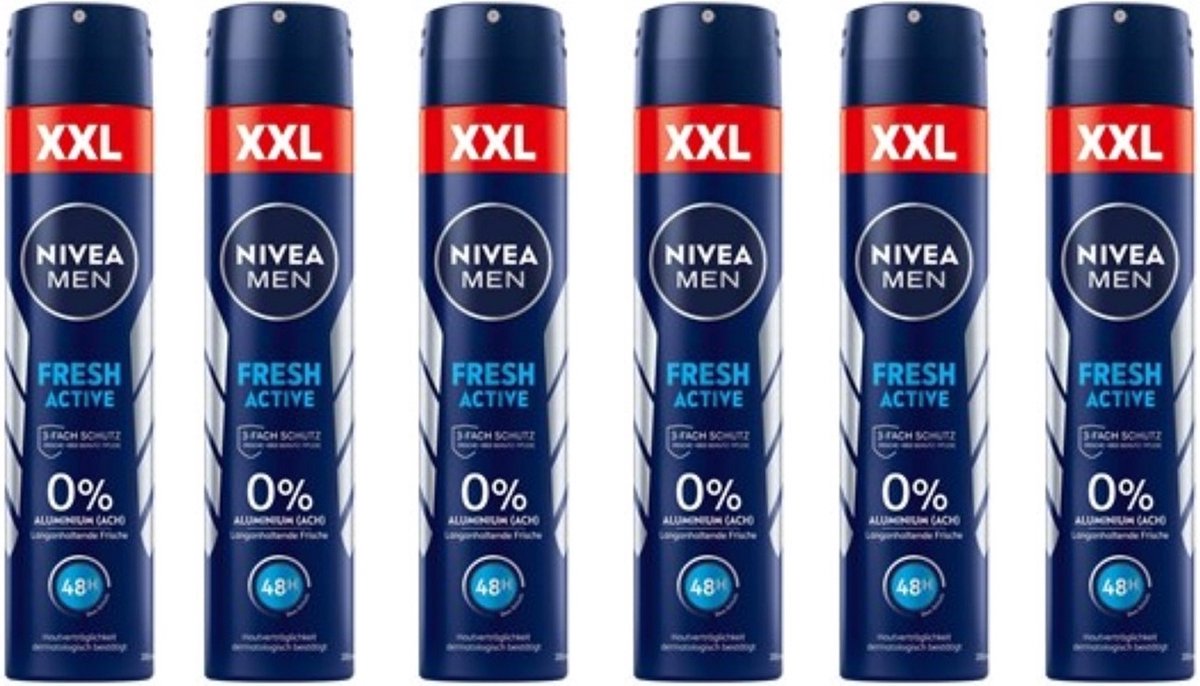 Goedkoopste Nivea Deo Spray XL - Fresh Active - 6 x 200 ml